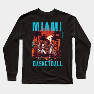 Miami heat basketball  vector graphic design Long Sleeve T-Shirt